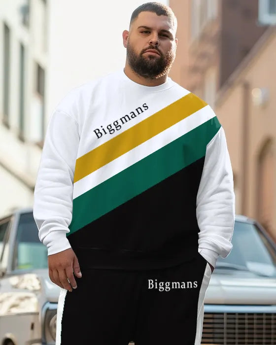 Big & Tall Colorblock Hoodie Sweatpants Set for big men view 2