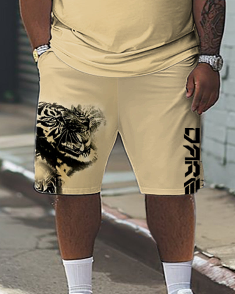 Big & Tall Streetwear T-Shirt Shorts Set for big men view 3