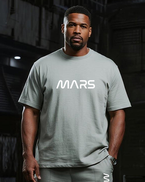 Big & Tall Gray Graphic T-Shirt Pants Set for big men view 2