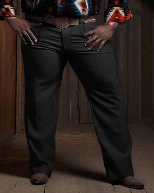 Big & Tall Brown Orange Western T-Shirt Pants Set for big men view 3