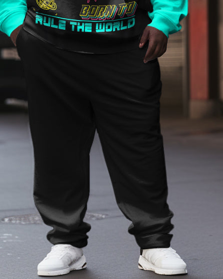 Big & Tall Graffiti Streetwear Hoodie Sweatpants Set for big men view 5