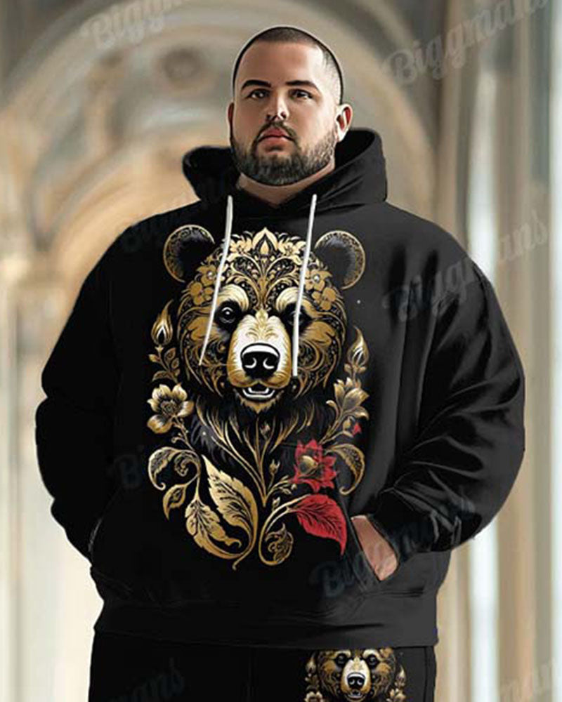 Big & Tall Streetwear Hoodie Sweatpants Set for big men view 2
