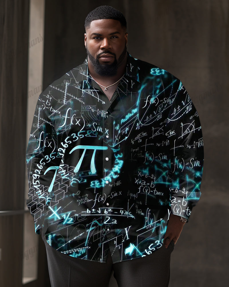 Big & Tall Graphic Shirt Pants Set for big men