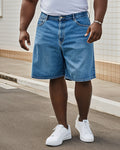 Big & Tall Blue Denim Washed Shorts for big men