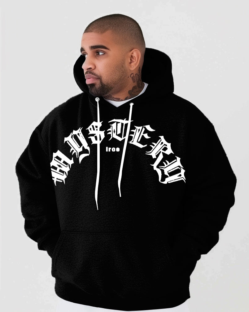 Big & Tall Black Graphic Hoodie for big men