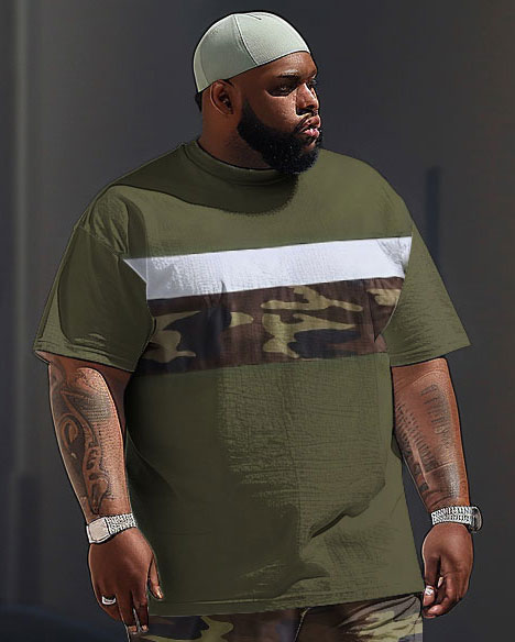 Big & Tall Colorblock Camouflage Streetwear Tank Top for big men view 2