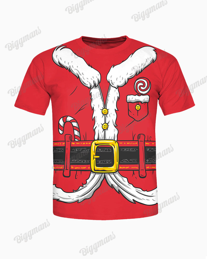 Big & Tall Red Graphic T-Shirt Shorts Set for big men view 2