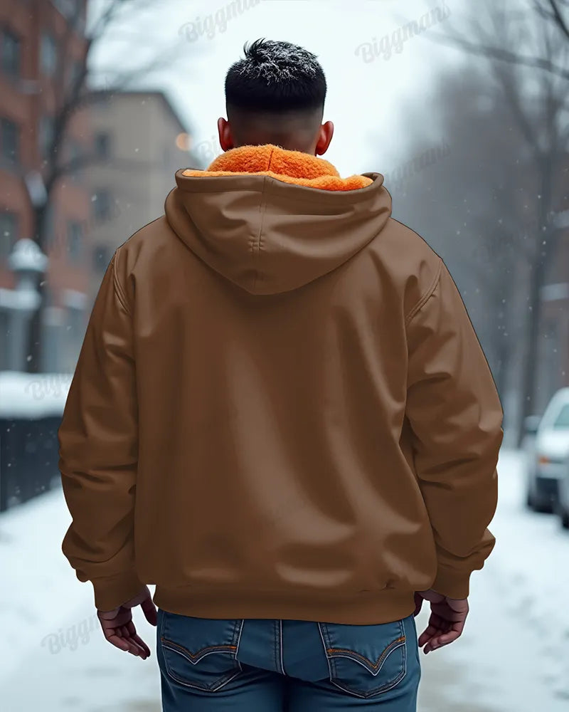 Big & Tall Brown Colorblock Hoodie for big men view 2