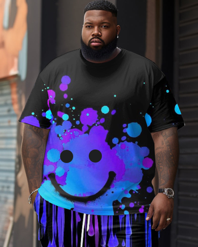 Big & Tall Graphic Smiley Two-piece Set for big men view 2