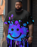 Big & Tall Graphic Smiley Two-piece Set for big men view 2
