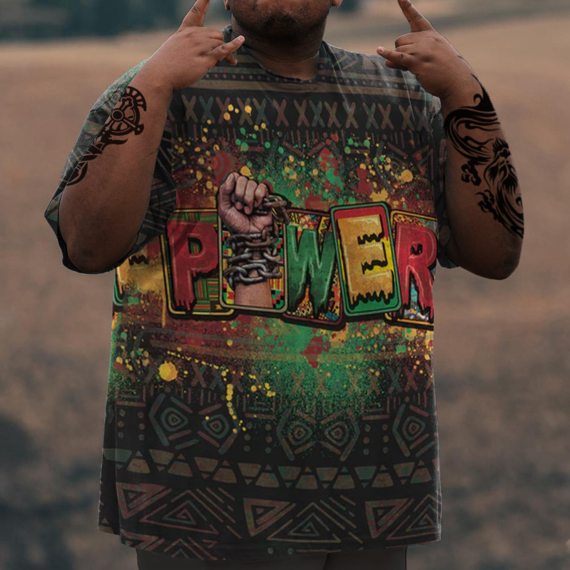 Big & Tall Juneteenth T-Shirt for big men view 3