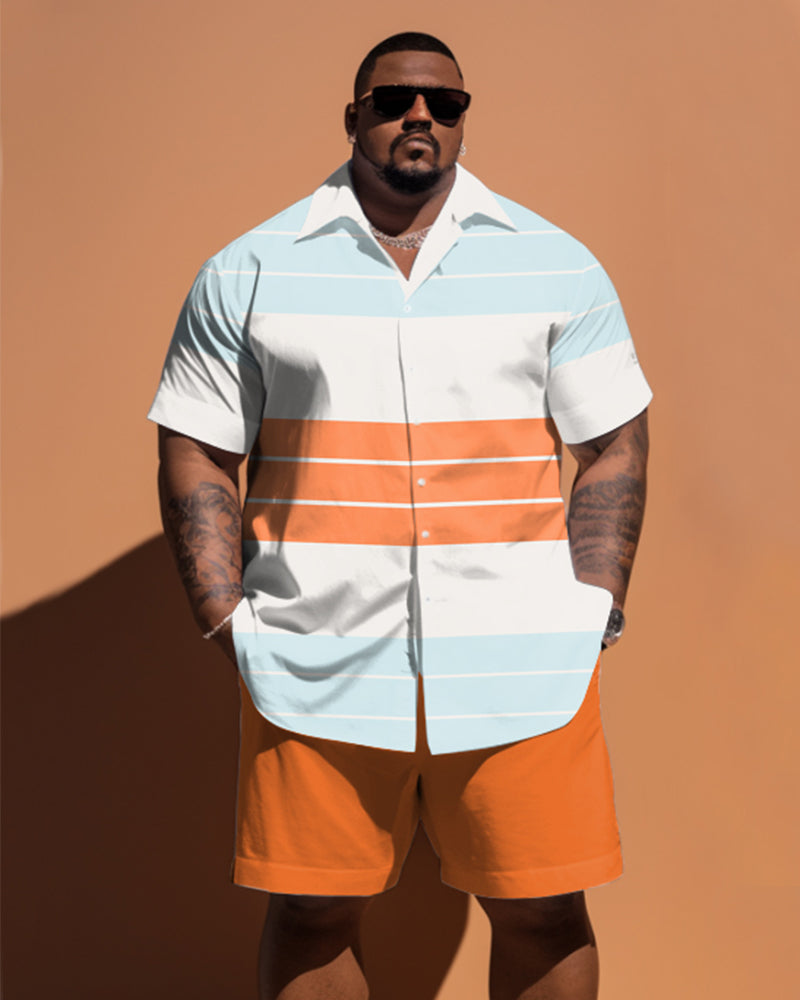 Big & Tall Striped Patchwork Jeans for big men view 1
