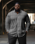 Big & Tall Plaid Long Sleeve Shirt for big men view 1