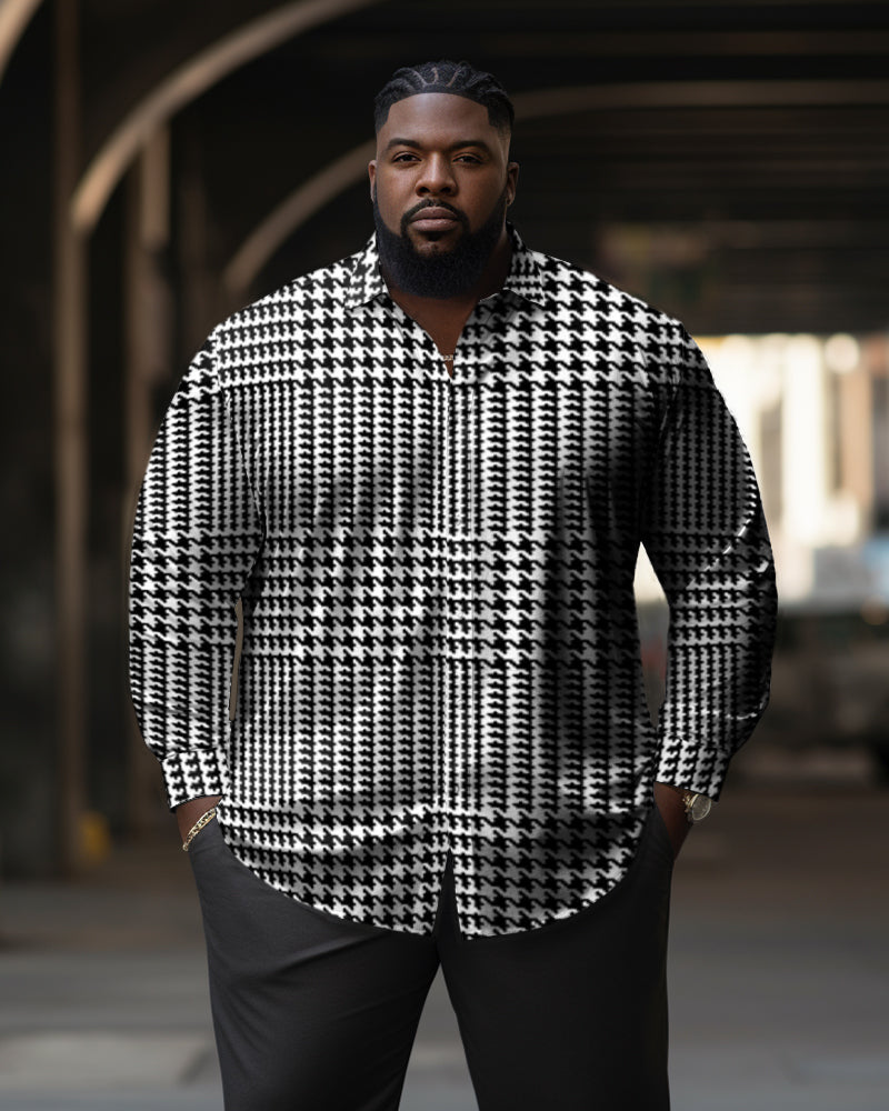 Big & Tall Plaid Long Sleeve Shirt for big men view 1