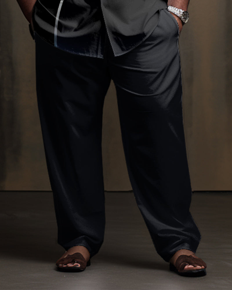 Big & Tall Geometric T-Shirt Pants Set for big men view 3