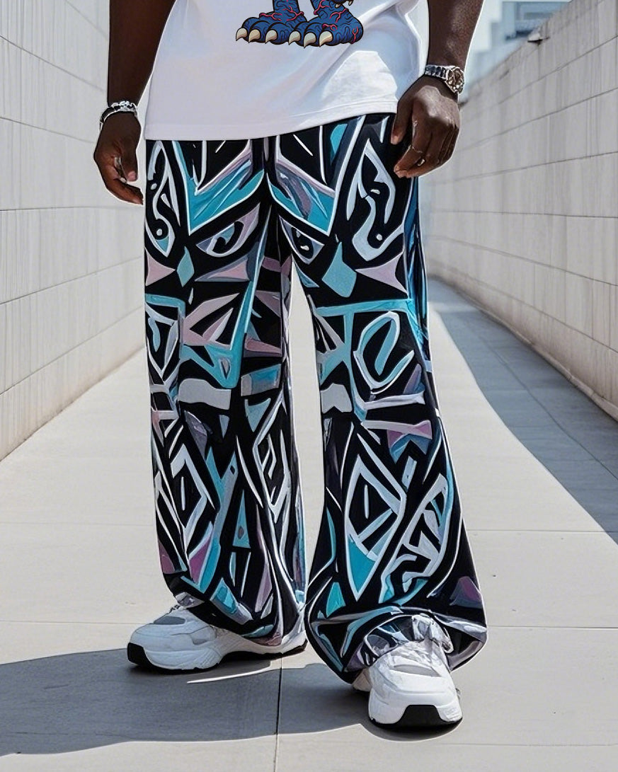 Big & Tall Graphic Graffiti Vest Pants Set for big men view 3