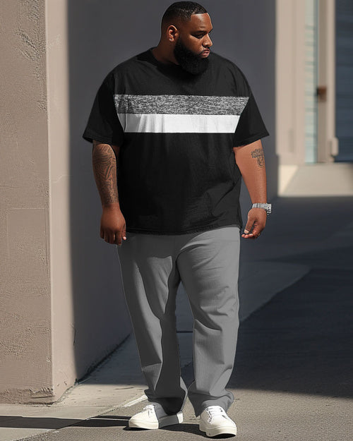 Big & Tall Colorblock T-Shirt Shorts Set for big men view 1
