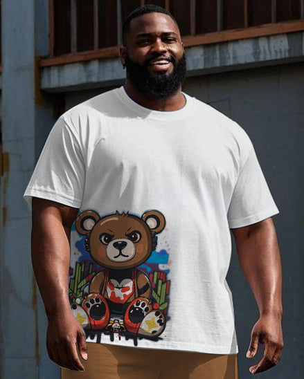 Big & Tall Streetwear T-Shirt Shorts Set for big men view 2
