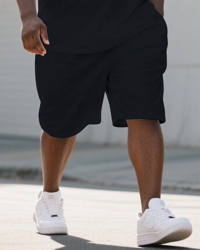 Big & Tall Juneteenth Splash Ink T-Shirt Shorts Set for big men view 3