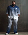 Big & Tall Gradient Graphic Smiley Shirt Pants Set for big men view 1