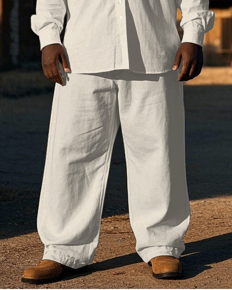 Big & Tall Western T-Shirt Pants Set for big men view 3