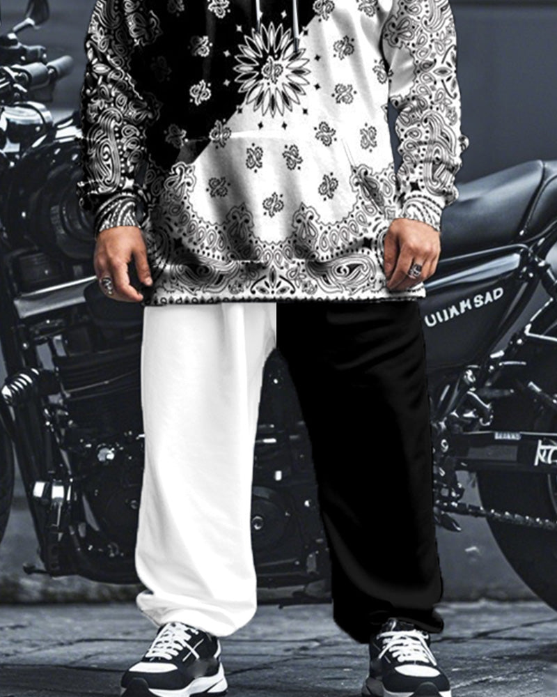 Big & Tall Floral Hoodie Sweatpants Set for big men view 3