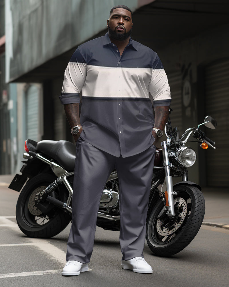 Big & Tall Colorblock Two-piece Set for big men view 1