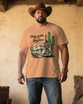 Big & Tall Orange Western Denim T-Shirt for big men view 1