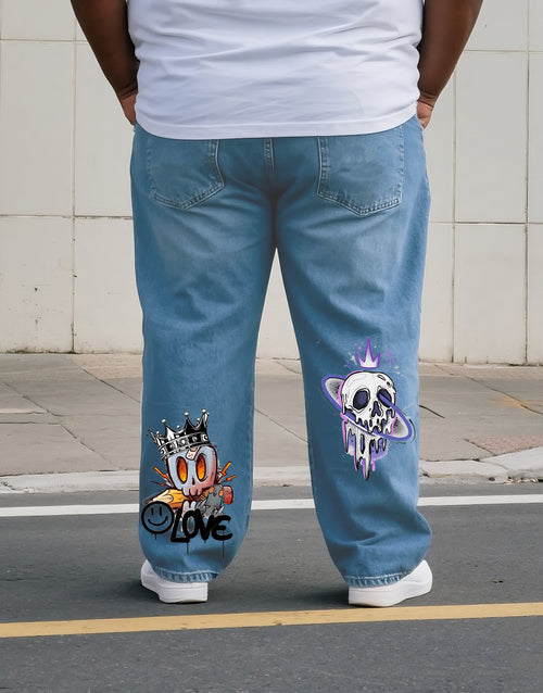 Big & Tall Denim Graphic Streetwear Jeans for big men view 1