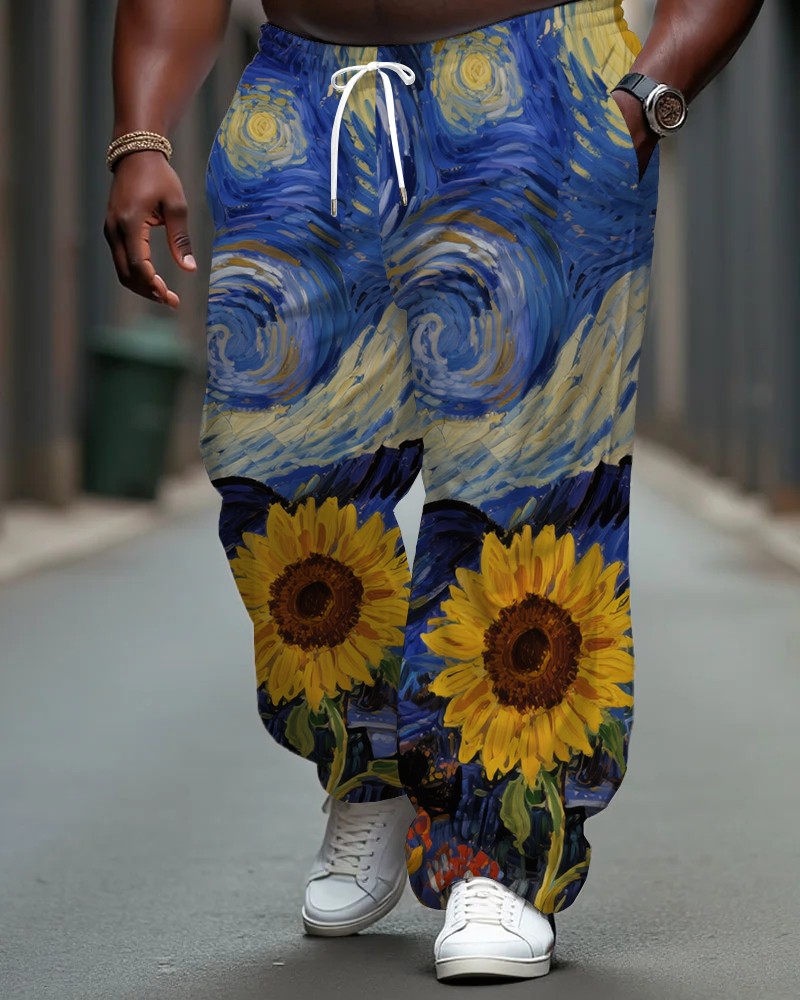 Big & Tall Floral Streetwear Pants for big men