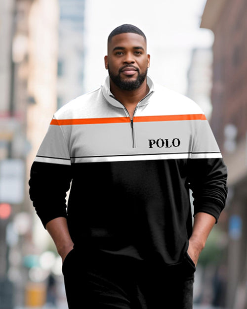 Big & Tall Striped Two-piece Set for big men view 2