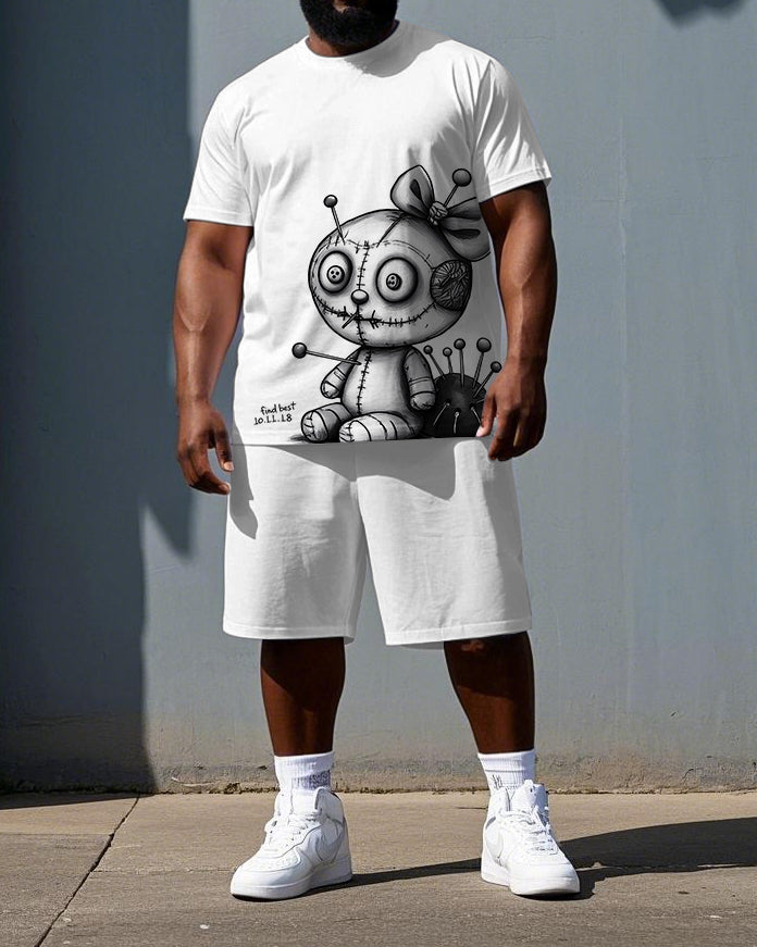 Big & Tall Graphic T-Shirt Shorts Set for big men view 1