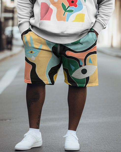 Big & Tall Geometric Graphic Streetwear Hoodie for big men view 3