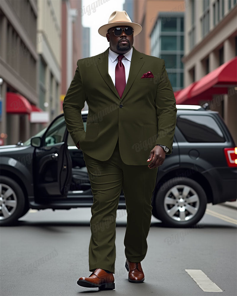Big & Tall Solid Color Two-piece Set for big men view 11