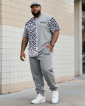 Big & Tall Striped Two-piece Set for big men view 1