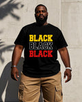 Big & Tall Black Graphic Streetwear Jeans for big men view 1