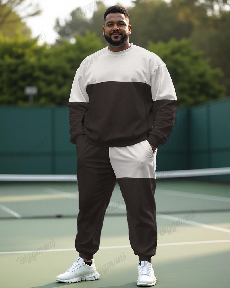 Big & Tall Colorblock Hoodie Sweatpants Set for big men view 1