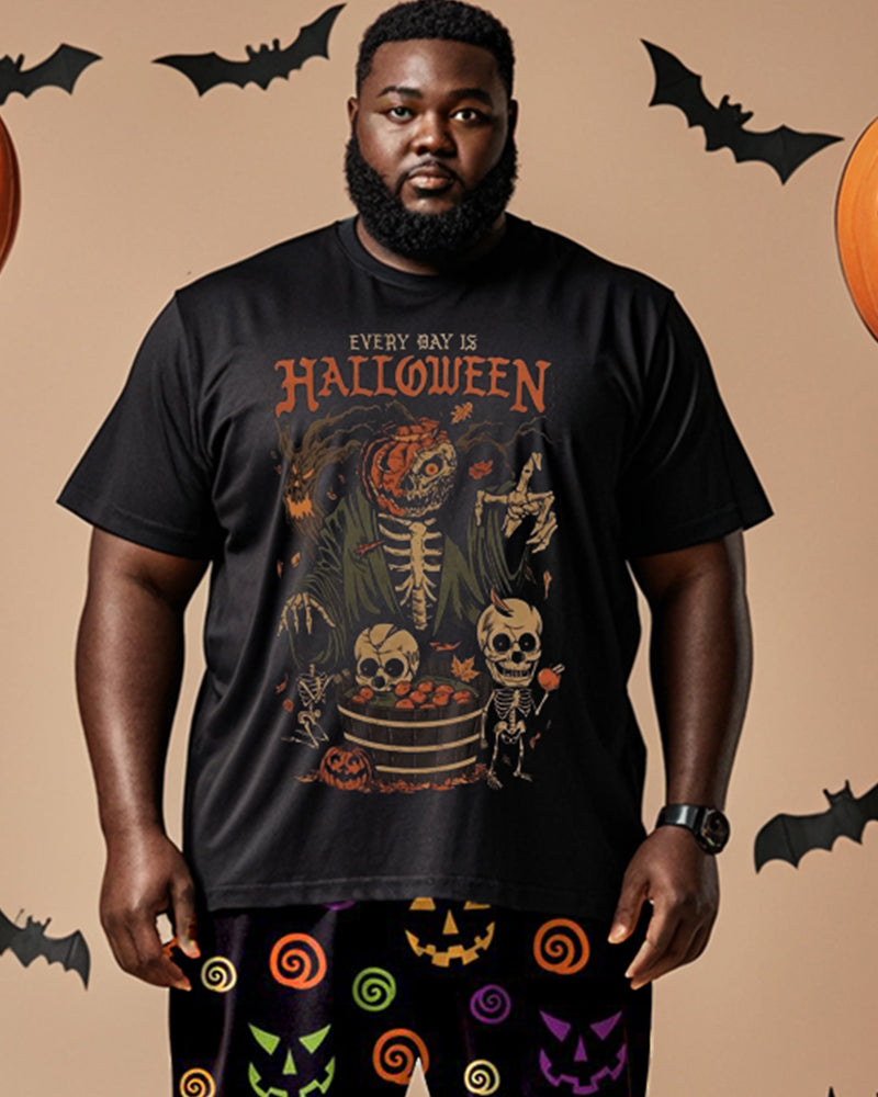 Big & Tall Skull T-Shirt Pants Set for big men view 2