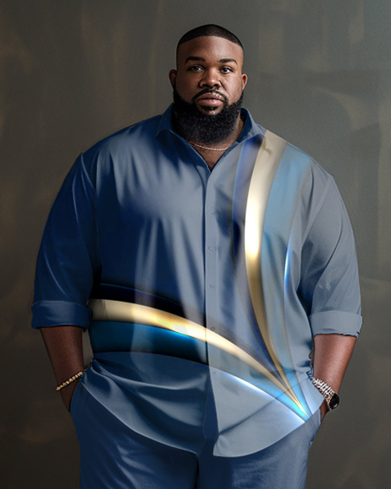 Big & Tall Gradient T-Shirt Shorts Set for big men view 2