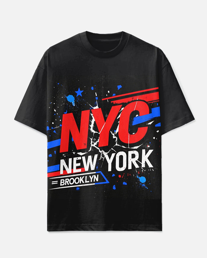 Big & Tall Blue Red Colorblock T-Shirt for big men