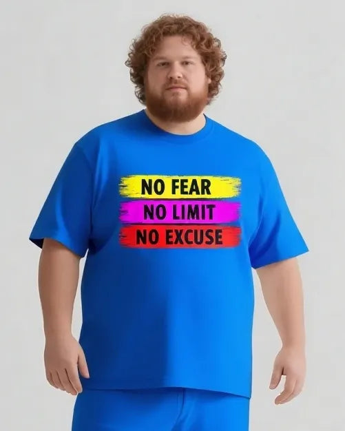 Big & Tall Graphic Streetwear T-Shirt Shorts Set for big men view 12