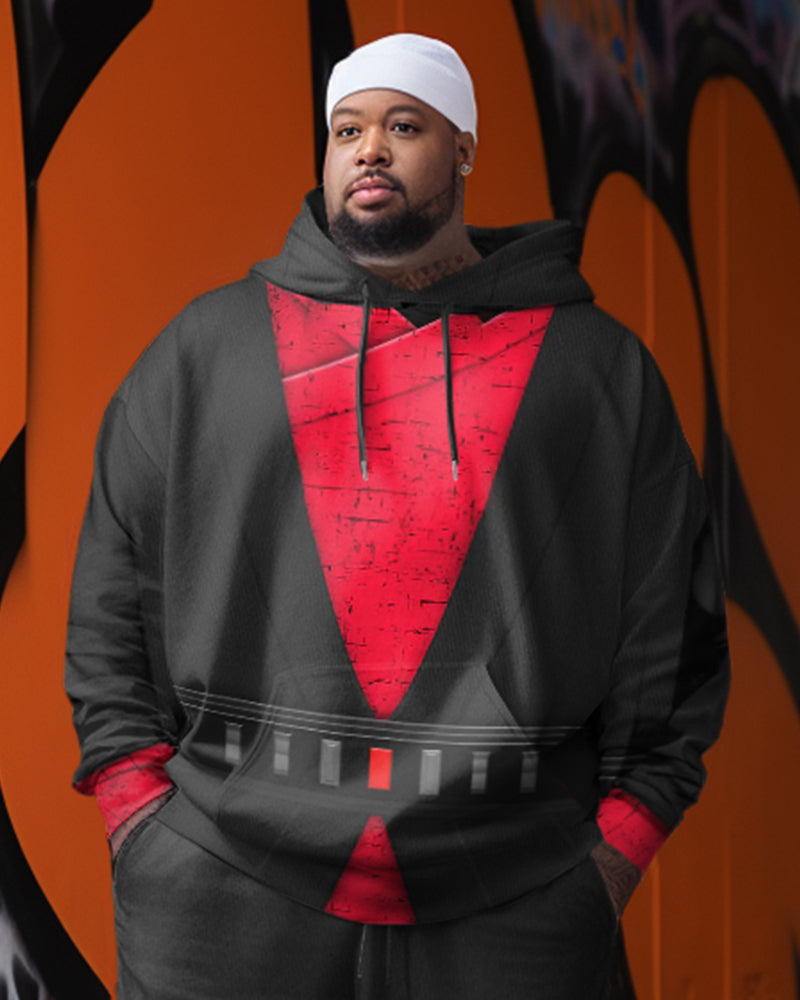 Big & Tall Colorblock Hoodie Sweatpants Set for big men view 2