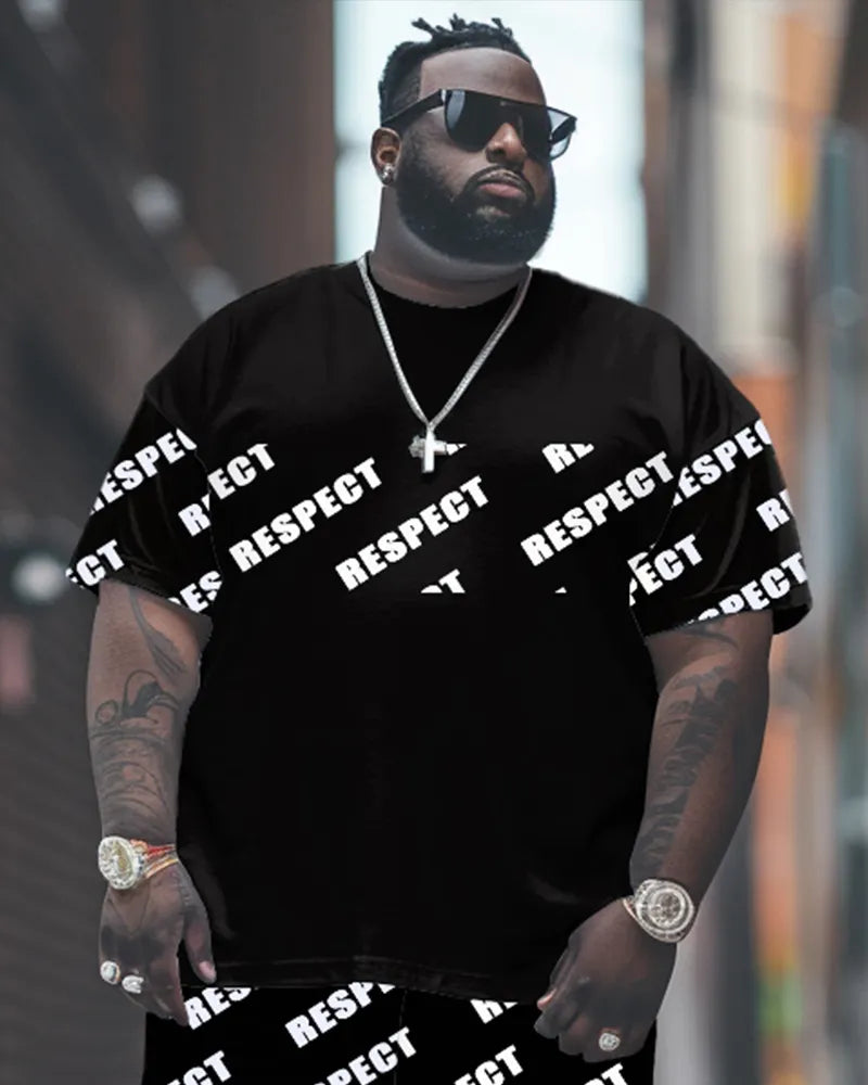 Big & Tall Graphic T-Shirt Pants Set for big men view 2