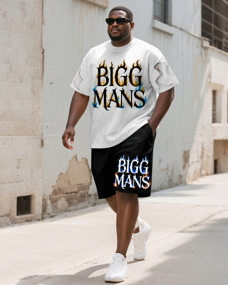 Big & Tall Gradient Graphic T-Shirt Shorts Set for big men view 1