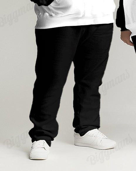 Big & Tall Colorblock Graphic Hoodie Sweatpants Set for big men view 3