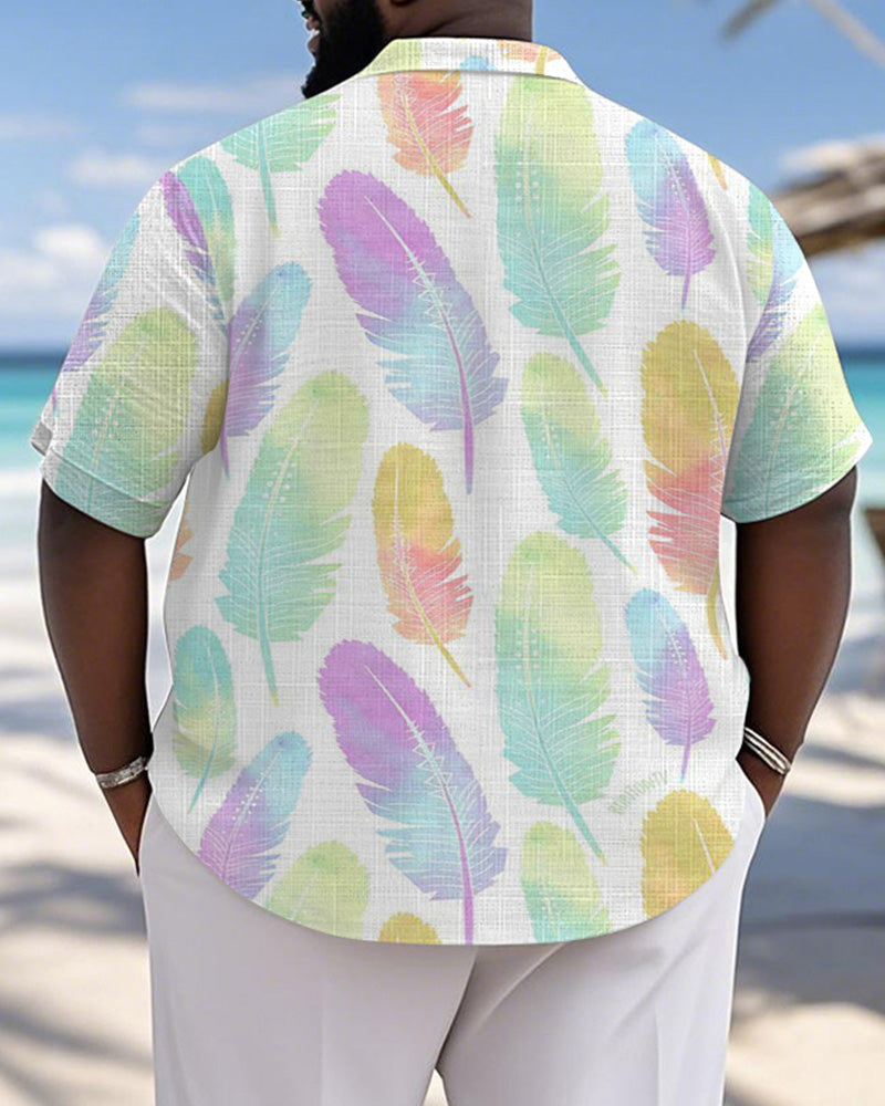 Big & Tall Hawaiian Graphic Short Sleeve Shirt for big men view 2