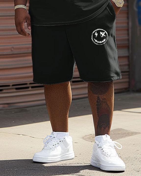 Big & Tall Graphic Graffiti T-Shirt Shorts Set for big men view 4