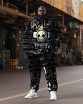 Big & Tall Graffiti Skull Hoodie Sweatpants Set for big men view 1