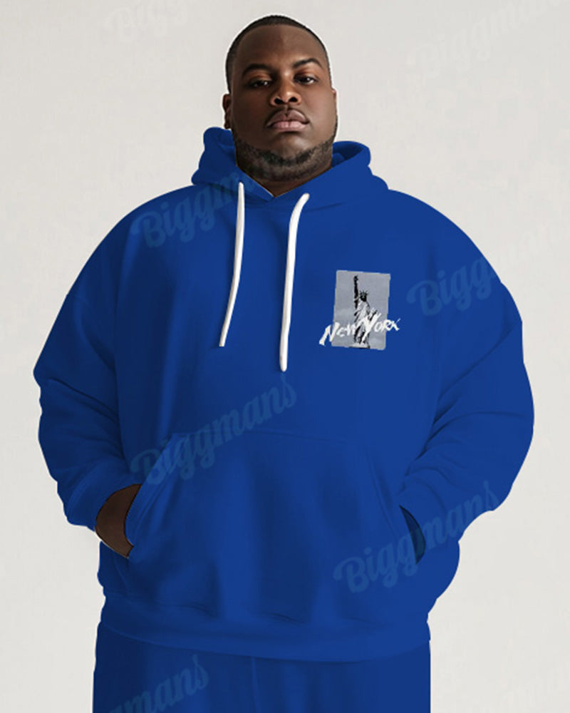 Big & Tall Graphic Hoodie Sweatpants Set for big men view 3
