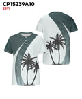 Big & Tall Green Hawaiian Colorblock T-Shirt for big men view 3